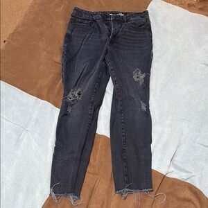 Old Navy Black Skinny Jeans Distressed Style